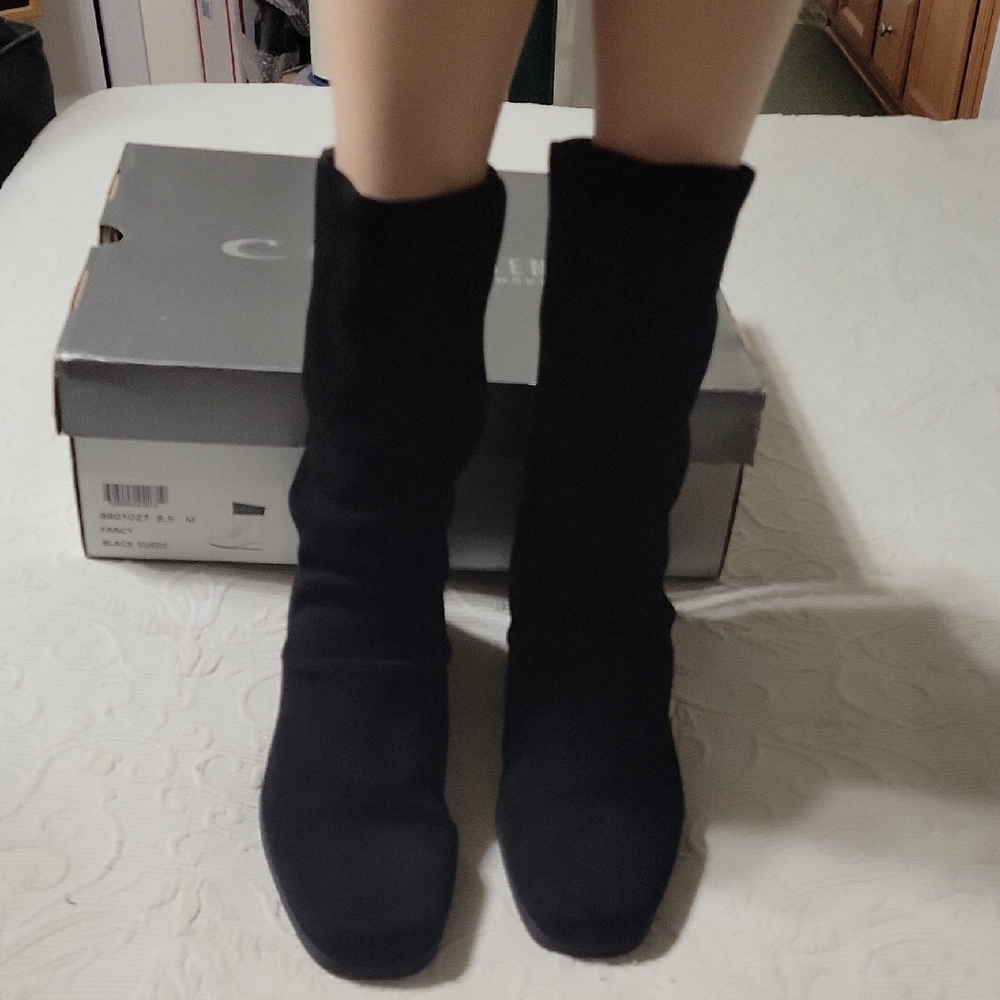 Black Suede Women's Boots